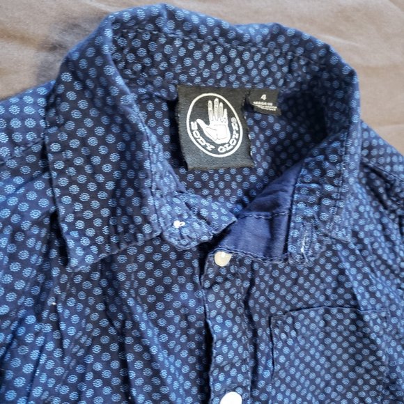 Long Sleeve Shirt Button Up Blue Colour Body Glove 100% Cotton Size 4 - Picture 3 of 4